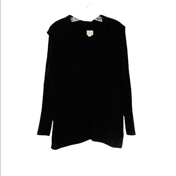 Chico’s Black Heavy Knit Mock Neck Sweater Size 1 - Picture 1 of 9